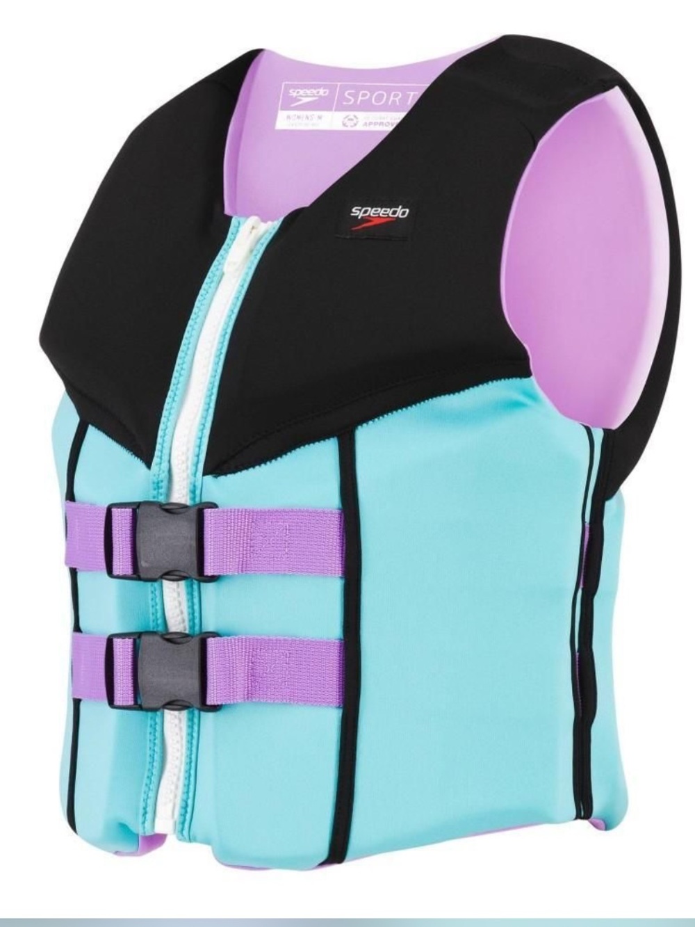 Speedo Aqua, Black & Lavender Women's Swim Vest